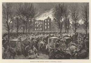 Burning of the Lunatic Asylum at Montreal, Canada by English School