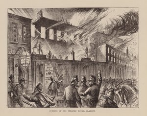 Burning of the Theatre Royal, Glasgow by English School