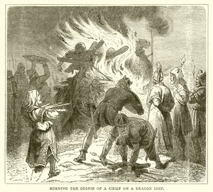 Burning the Corpse of a Chief on a Dragon Ship