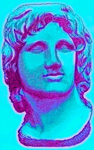 Bust of Alexander the Great, from the British Museum, Statue in the Vatican, Illustration from History of Rome by Victor Duruy, Published 1884