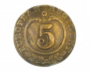 Button, other ranks, 5th Bengal European Regiment, 1858-1860