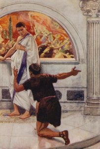 Calm and unafraid, Pliny goes to his bath while Pompeii crashes to its doom