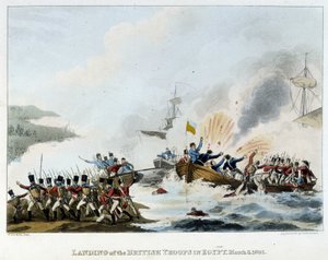 Campaign (Expedition) of Egypt (1798-1801): Debarking of the English army in Egypt, March 8 by English School