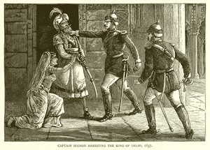 Captain Hodson arresting the King of Delhi, 1857 by English School