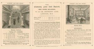 Card Advertising the Chancery Lane Safe Deposit, 61-62 Chancery Lane, London