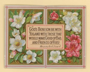 Card, with Quotation from Shakespeare