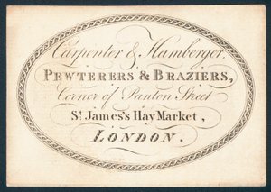 Carpenter and hamberger by English School