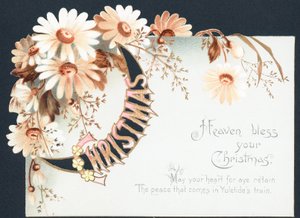 Cascading Flowers, Christmas Card by English School