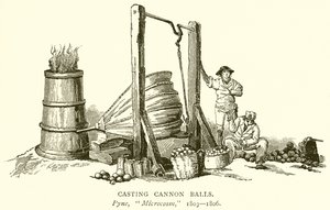Casting Cannon Balls by English School