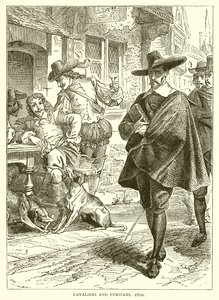 Cavaliers and Puritans, 1600 by English School