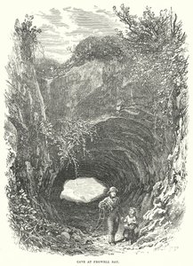 Cave at Pegwell Bay (engraving) by English School