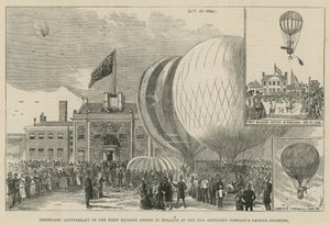 Centenary anniversary of the first balloon ascent in England at the Hon. Artillery Companys ground, Finsbury