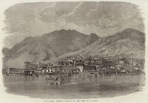 Central portion of the town of Victoria in Hong Kong by English School