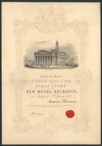 Ceremony of laying the first stone of the New Royal Exchange, London, on 17 January 1842 by English School