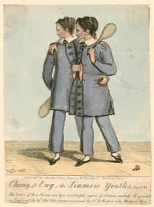 Chang and Eng, the Siamese Youths, aged 18 by English School