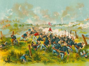 Charge of American Troops at San Juan Hill, 1 July 1898 by English School