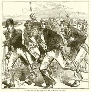 Charge of the Blue-Jackets at New Orleans, 1815 by English School