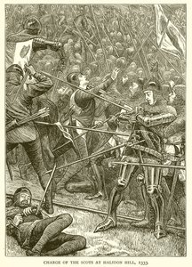 Charge of the Scots at Halidon Hill, 1333 by English School