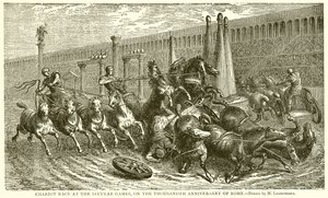 Chariot Race at the Secular Games, Thousandth Anniversary of Rome by English School