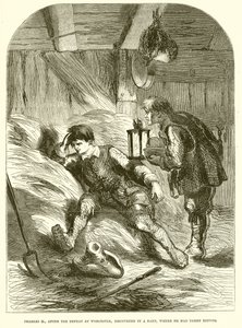 Charles II, After the Defeat at Worcester, Discovered in a Barn, Where He Had Taken Refuge by English School