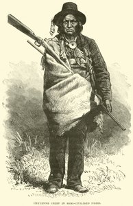 Cheyenne Chief in semi-civilised dress by English School