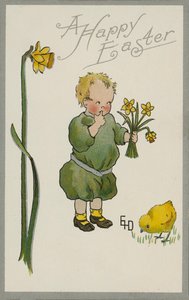 Child Picking Daffodils