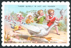 Children Chasing Goose by English School