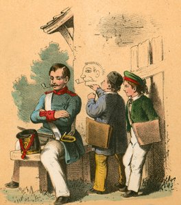 Children Drawing a Soldier