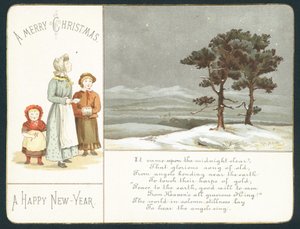 Children waiting in the snow by English School
