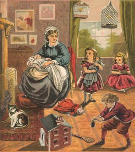 Children with Mother by English School