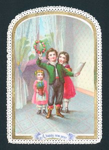Children with wreath and flowers
