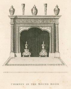 Chimney in the Round Room, Strawberry Hill, Twickenham, London by English School