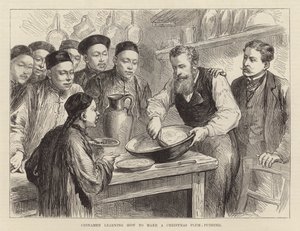 Chinamen Learning How to Make a Christmas Plum Pudding