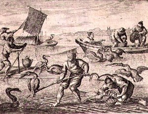 Chinese Fishermen using Cormorants to Catch Fish