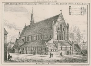 Christ Church, North Kensington: design selected for proposed new church by English School