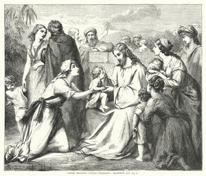 Christ blessing Little Children, Matthew XIX by English School