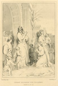 Christ blessing the children, Mark X, 13-16 by English School