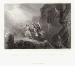 Christian and Hopeful Escaping from Doubtful Castle