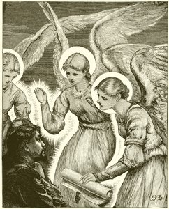 Christian and the Angels. Behold, Three Shining Ones Came to Him, and Saluted Him