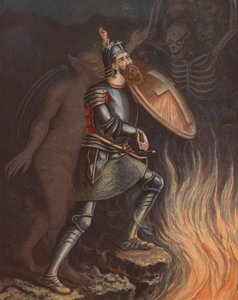 Christian in the Valley of the Shadow of Death by English School