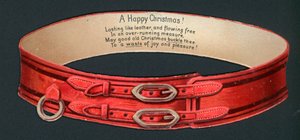Christmas card with red belt
