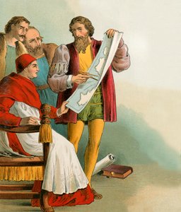 Christopher Columbus Showing His Plans to the Portuguese Who Betrayed Him