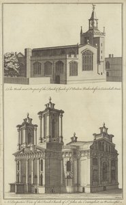 Church of St Andrew Undershaft in Leadenhall Street and Church of St John the Evangelist in Westminster, London by English School