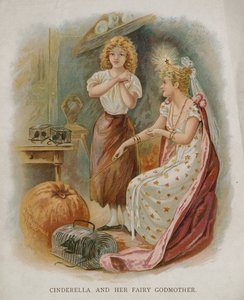 Cinderella and Her Fairy Godmother by English School