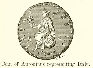 Coin of Antoninus Representing Italy by English School