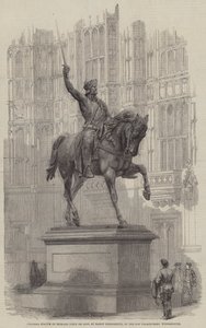 Colossal Statue of Richard Coeur de Lion, by Baron Marochetti, in the Old Palace-Yard, Westminster