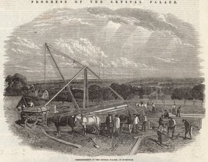 Commencement of the Crystal Palace at Sydenham by English School