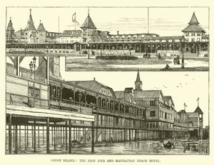 Coney Island, the Iron Pier and Manhattan Beach Hotel by English School