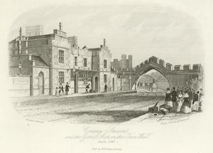 Conwy Station and the Gothic Arch in the Town Wall, Built 1847 by English School
