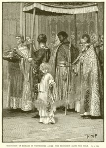 Coronation of Richard in Westminster Abbey: The Procession Along the Aisle by English School